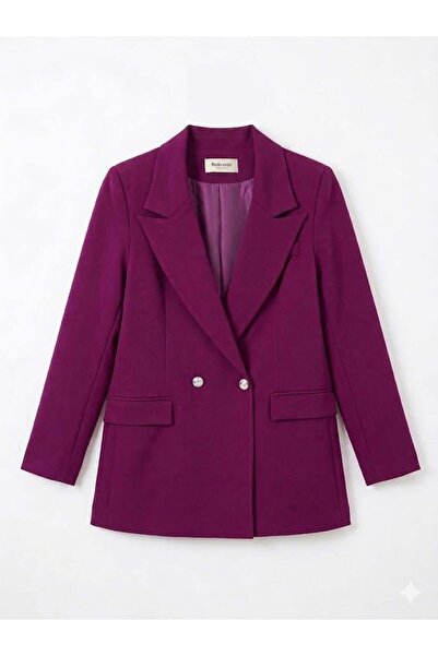 Raneel Kazançlı Alışveriş Women's Double-Breasted Collar Double-Button Blazer...