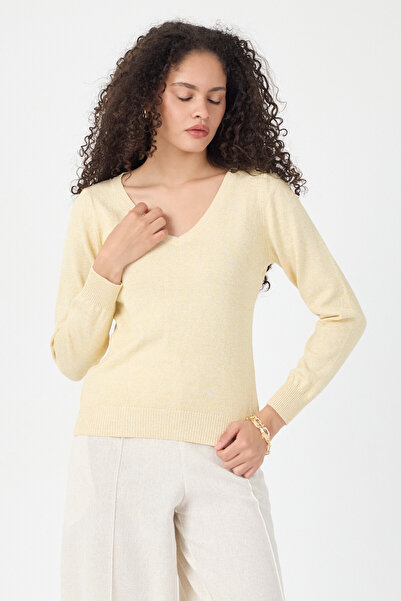 ENQUE V-Neck Women's Basic Knitwear Sweater