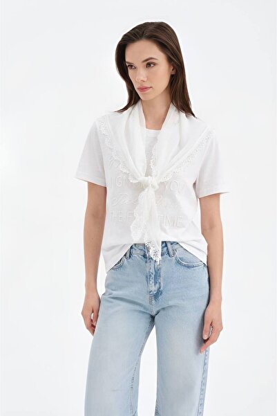tw3 Women's Two-Piece Design Tshirt with Detachable Shawl Detail