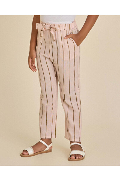 REDTAG Girls Pink Striped Trousers