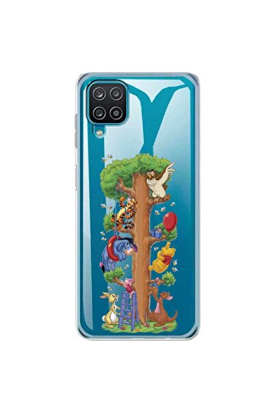 OEM Калъф за Samsung Galaxy A12, прозрачен силиконов, с десен на дърво и Мечо...