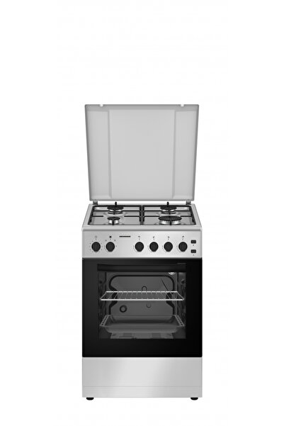 Heinner HFSC-S50LITGSL Aragaz pe gaz independent de 50 cm, 4 arzătoare, Argintiu
