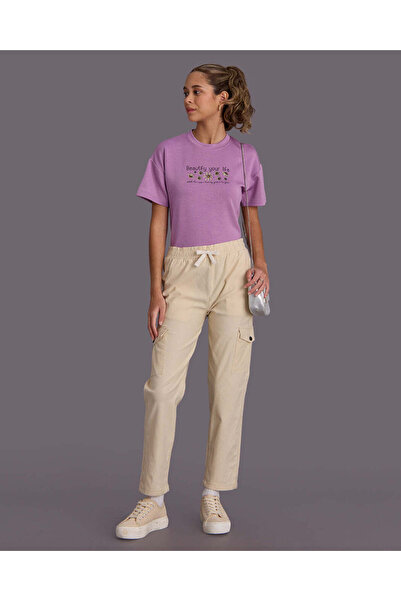 REDTAG Senior Girls Beige Cargo Pants