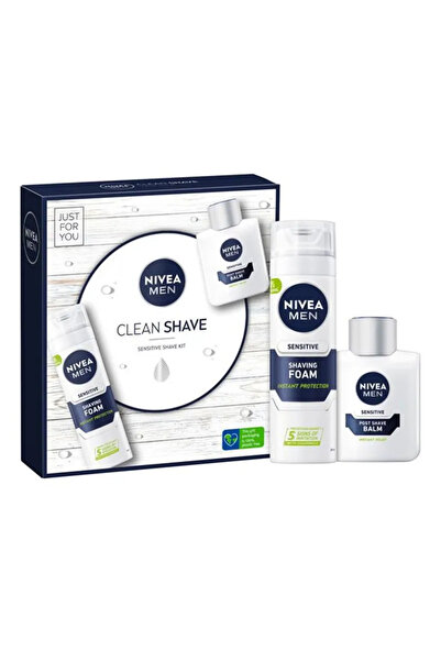 Nivea Men Set cadou bărbați Clean Shave – Spumă de ras Sensitive + Balsam dup...