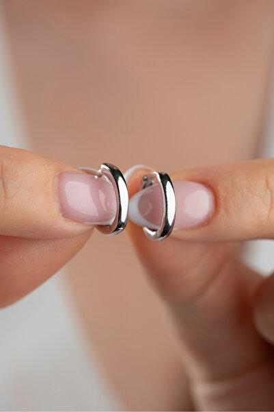Silvano Jewelry 925 Ayar Gümüş 14 mm Taşsız Halka Küpe