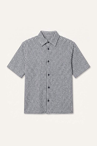 DeFacto Boxy Fit Short Sleeve Checkered Burgundy Shirt H3727Ax26Sm