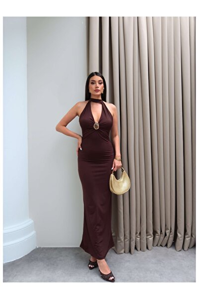 ESRAHELVACI Halter Neck Buckle Detail Dress