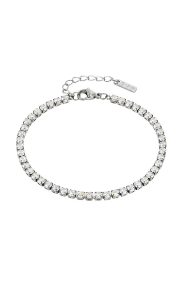 Black Season Adjustable Shiny Zircon Tennis Bracelet-17Cm