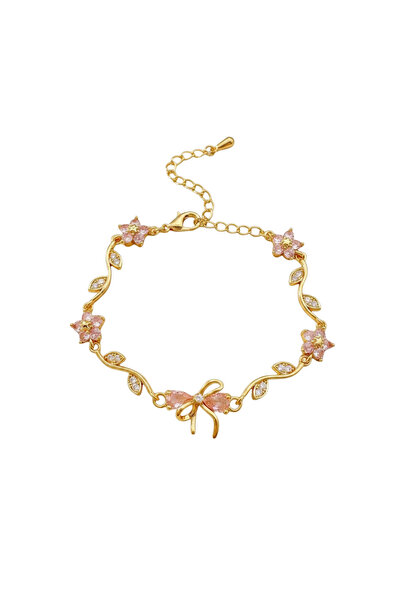 Black Season Luxury Flower Bracelet Colorful Zircon - Adjustable Size