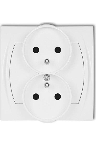 KARLIK LOGO Priză dublă z/u cu orificii albe LGPR-2zP