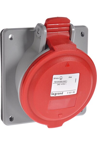 Legrand Soclu de bord 5P 16A 400V negru IP44 P17 TEMPRA PRO 555189