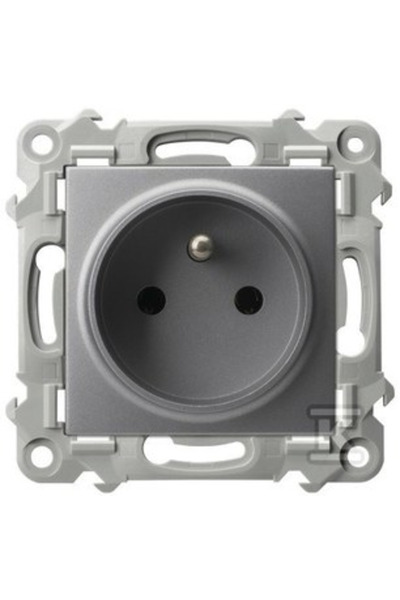 OSPEL SAPPHIRE Priză unică cu împământare gri mat GP-1zZ/m/70