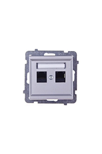 OSPEL Soclu Computer Sonata dublu 2xRJ45 5e argintiu mat (GPK-2R/K/M/38)