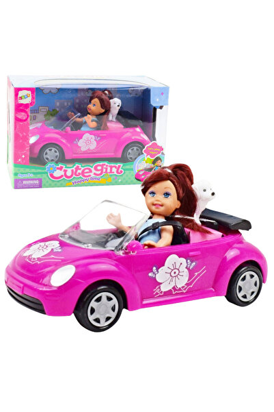 LeanToys Set Mini Mașină Cabriolet cu Păpușă și Câine