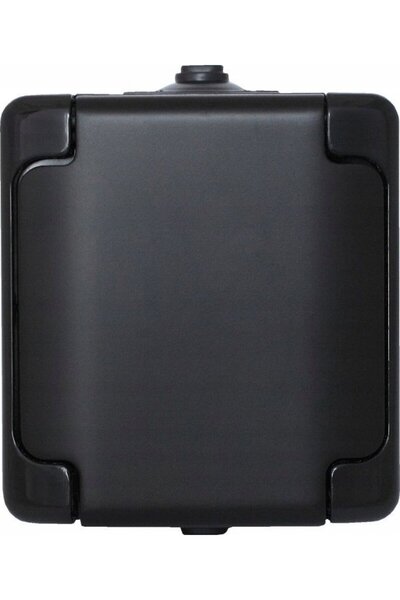 Kos BRYZA Soclu unic IP54 mat 16AX 250V negru 180932