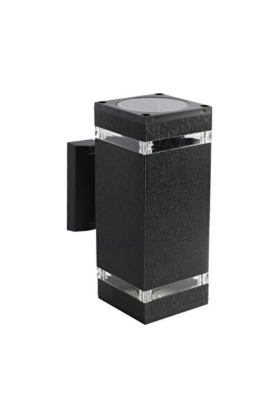 V-TAC Lampă de perete de grădină Negru IP44 2xE27 Pătrat Partea superioară VT...