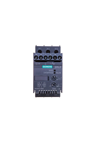 Siemens Softstart trifazat 200-480VAC 9A 4kW/400V Uc = 24V AC/DC S00 3RW3016-...