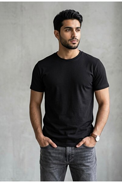 Generic Black Plain Tshirt Cotton