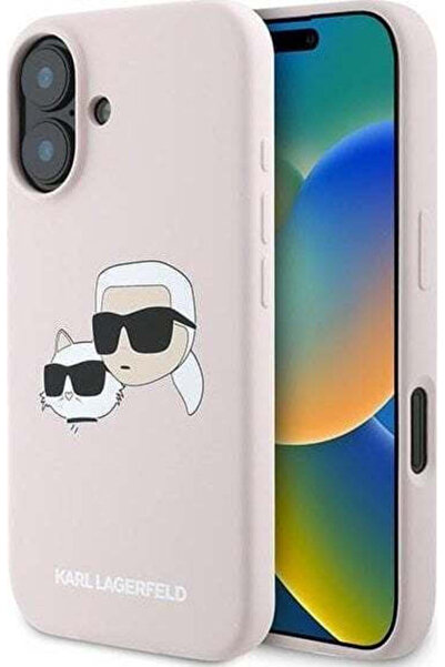 Karl Lagerfeld Heads Πίσω Κάλυμμα Πλαστικό / Σιλικόνης Ροζ (iPhone 16 Plus)