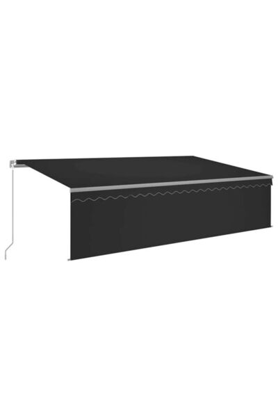 vidaxl Copertină retractabilă manuală cu rulou și LED, Antracit, 5 x 3 m