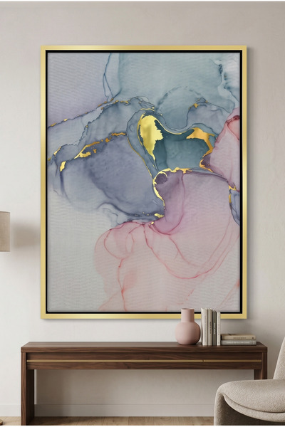 Jasmine Art Ethereal Bloom Abstract Wall Art | Framed Canvas Print with Gold ...