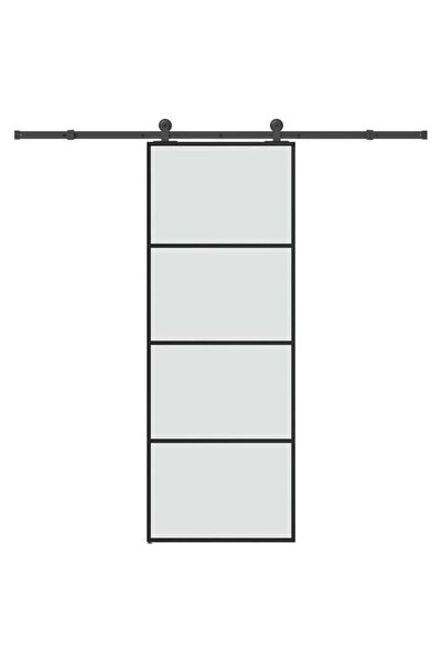 vidaxl Ușă glisantă cu set de feronerie, 76 x 205 cm, sticlă ESG/aluminiu