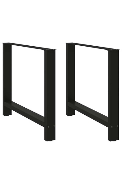 vidaxl Picioare masă de sufragerie negre, 2 buc., 100x(72-73) cm, oțel