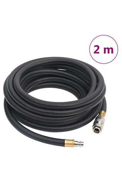 vidaxl Furtun de aer hibrid, negru, 2 m, cauciuc și PVC