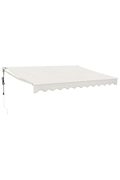 vidaxl Copertină retractabilă, crem, 3,5 x 2,5 m, textil și aluminiu