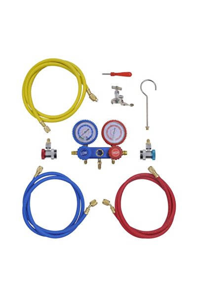 vidaxl 141656 set de manometre cu 2 căi în cutie de scule