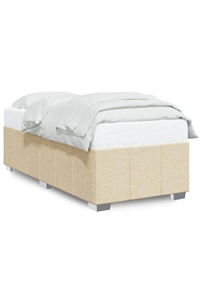 vidaxl Cadru de pat fără saltea crem 80 x 200 cm țesătură