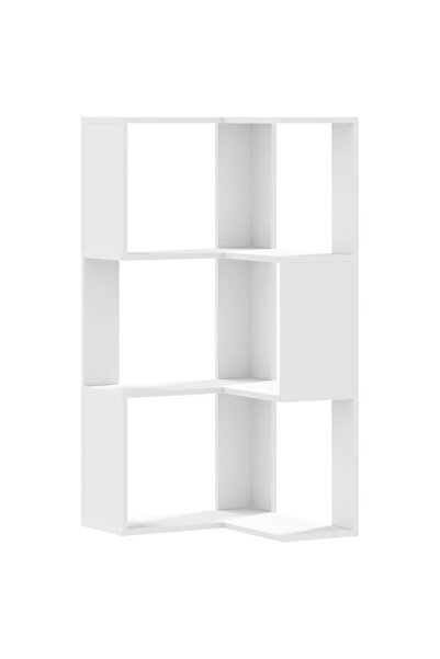 vidaxl Bibliotecă 3 niveluri alb 50x50x102 cm lemn prelucrat