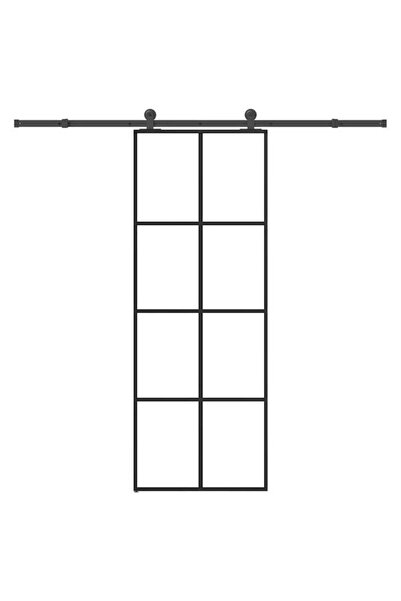 vidaxl Ușă glisantă cu set de feronerie, 76 x 205 cm, sticlă ESG/aluminiu