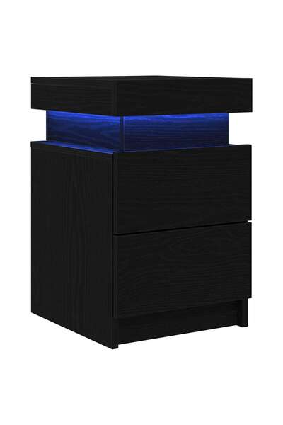 vidaxl Dulap de noapte Stejar Negru 35 x 39 x 55 cm Lemn compozit