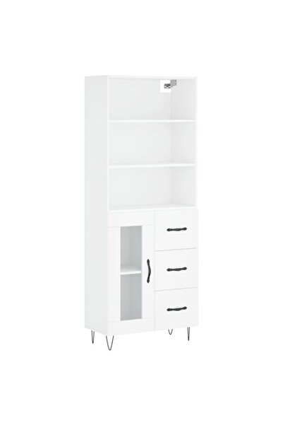 vidaxl Dulap înalt, alb, 69.5 x 34 x 180 cm, lemn prelucrat