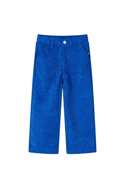 vidaxl Pantaloni copii, catifea, albastru cobalt 92