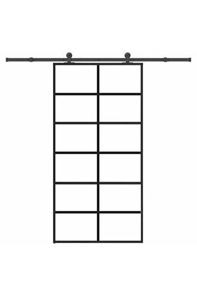 vidaxl Ușă glisantă cu set de feronerie 102 x 205 cm, sticlă ESG și aluminiu
