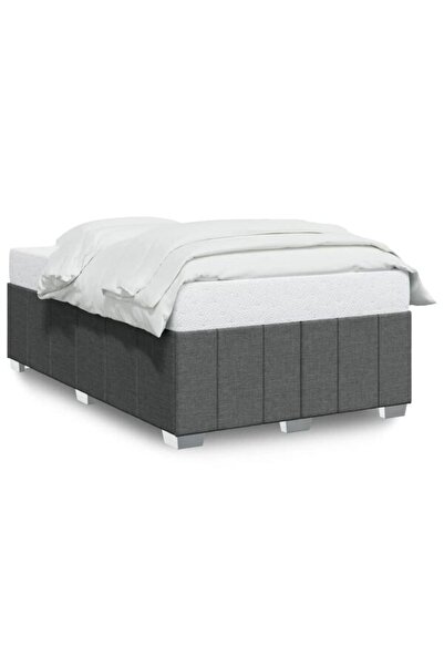 vidaxl Cadru de pat fără saltea, gri închis, 120 x 200 cm, textil