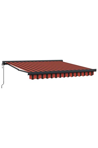 vidaxl Copertină retractabilă portocalie/maro 3,5 x 2,5 m textil/aluminiu