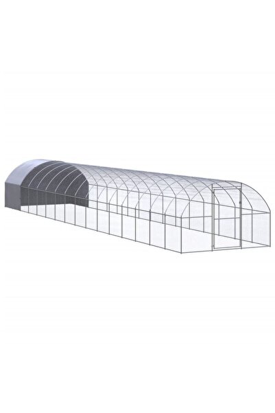 vidaxl Coteț de găini de exterior, 3 x 16 x 2 m, Oțel galvanizat