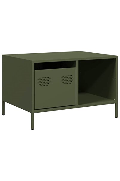 vidaxl Măsuță cafea verde măsliniu 68,5x50x43,5cm oțel laminat la rece