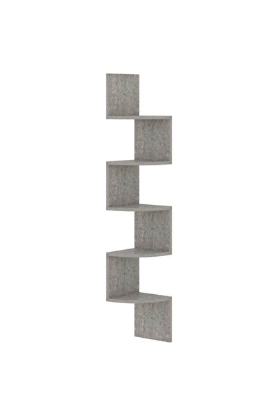 vidaxl Etajeră de colț, Gri Beton, 19 x 19 x 123 cm, Lemn prelucrat
