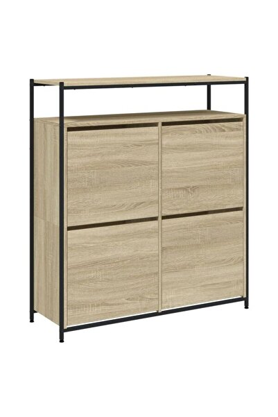 vidaxl Pantofar cu 4 sertare rabatabile, stejar Sonoma, 100 x 34 x 112 cm
