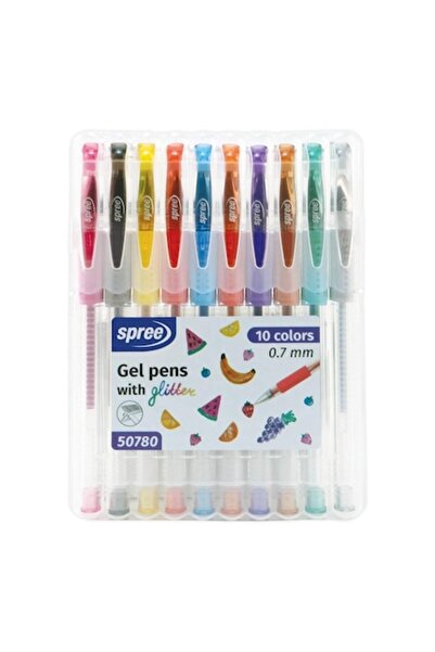 Spree Pix cu gel cu sclipici, set de 10 culori