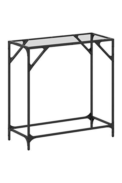 vidaxl Măsuță de cafea, blat din sticlă transparentă, 80x35x81 cm oțel