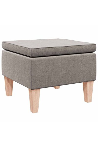 vidaxl Scaun cu picioare din lemn, gri taupe, din material textil