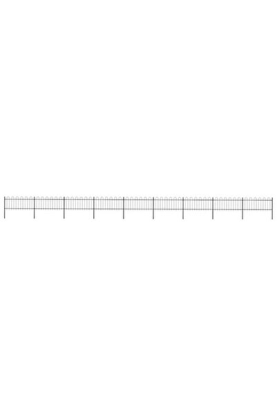 vidaxl Gard de grădină cu vârf circular din oțel 1603.5 x 80 cm, Negru