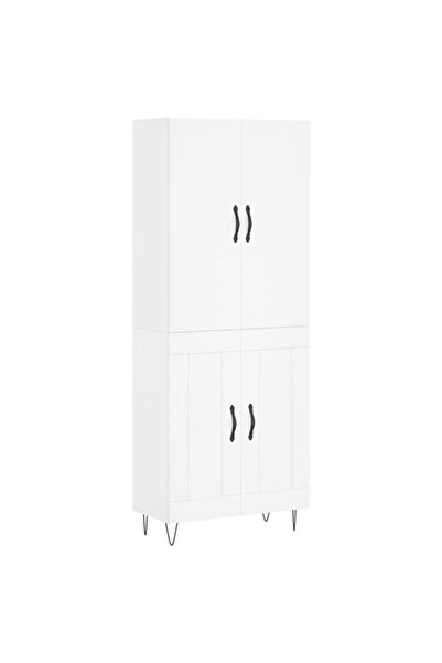 vidaxl Dulap înalt, alb, 69.5 x 34 x 180 cm, lemn prelucrat