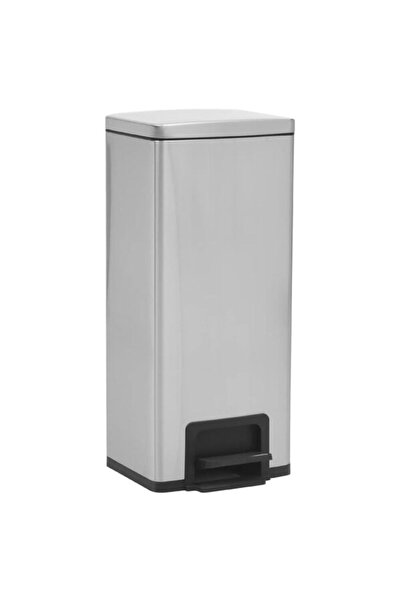 vidaxl Coș cu pedală din oțel inoxidabil, argintiu, anti-amprentă, 30 L