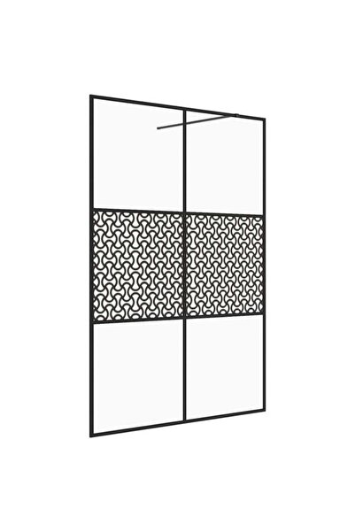 vidaxl Paravan de duș tip walk-in negru 140 x 195 cm, sticlă ESG transparentă